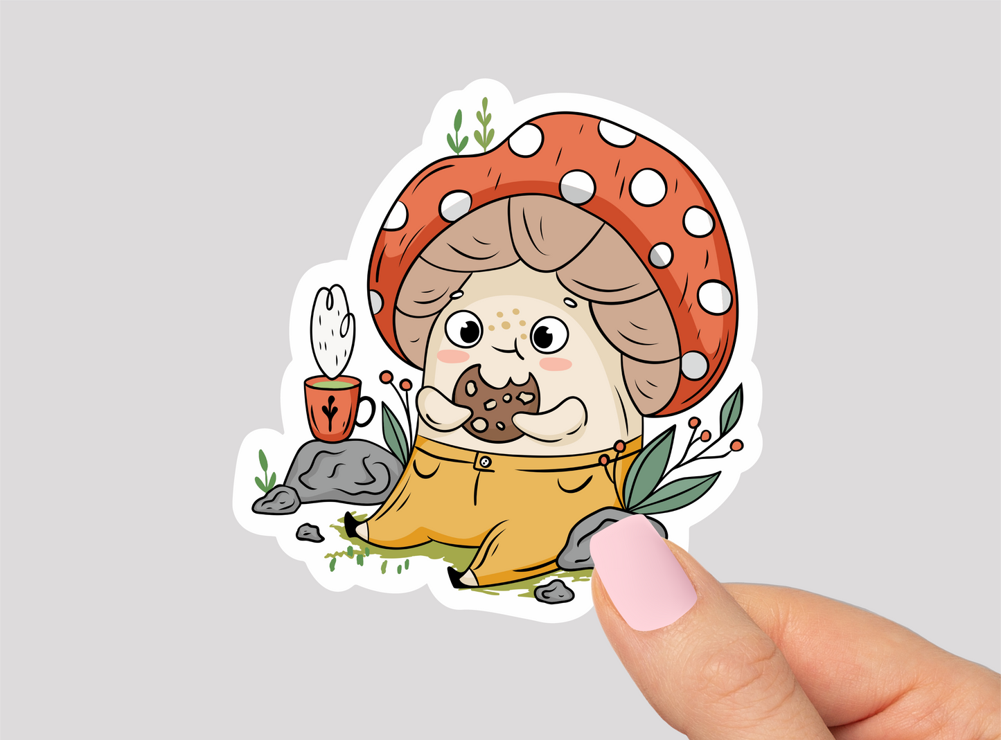 Cute Mushroom Vinyl Die Cut Sticker