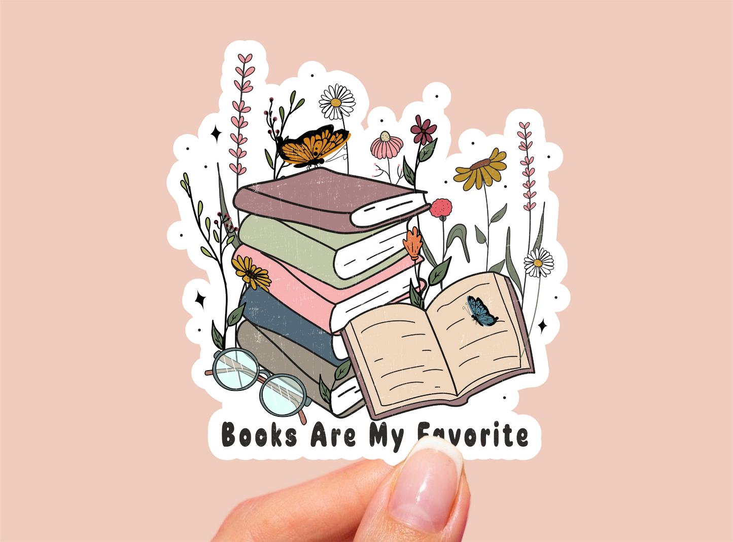 Books Reading Vinyl Die Cut Sticker