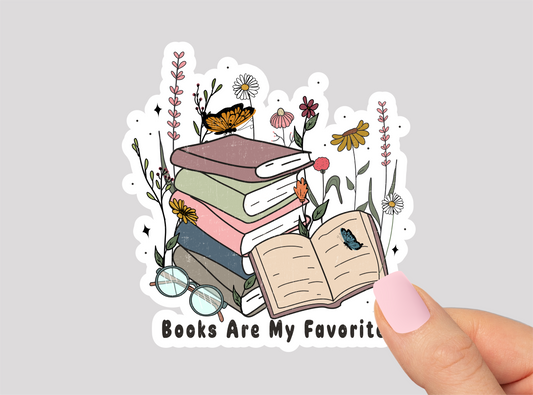 Books Reading Vinyl Die Cut Sticker