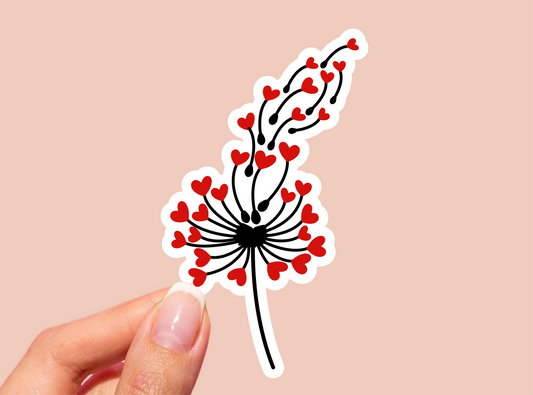 Dandelion Hearts Vinyl Die Cut Sticker