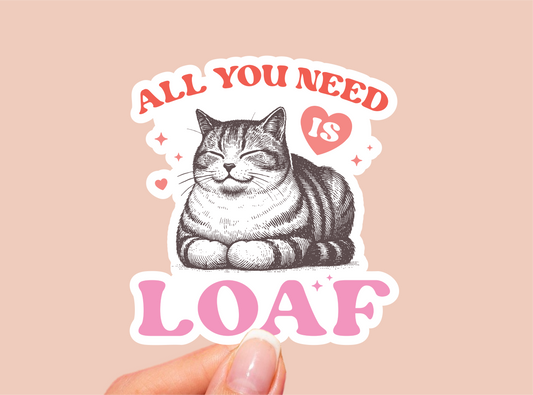 Cat Valentine's Day Vinyl Die Cut Sticker