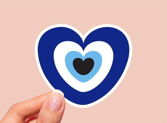 Heart Blue Eye Evil Eye Vinyl Die Cut Sticker