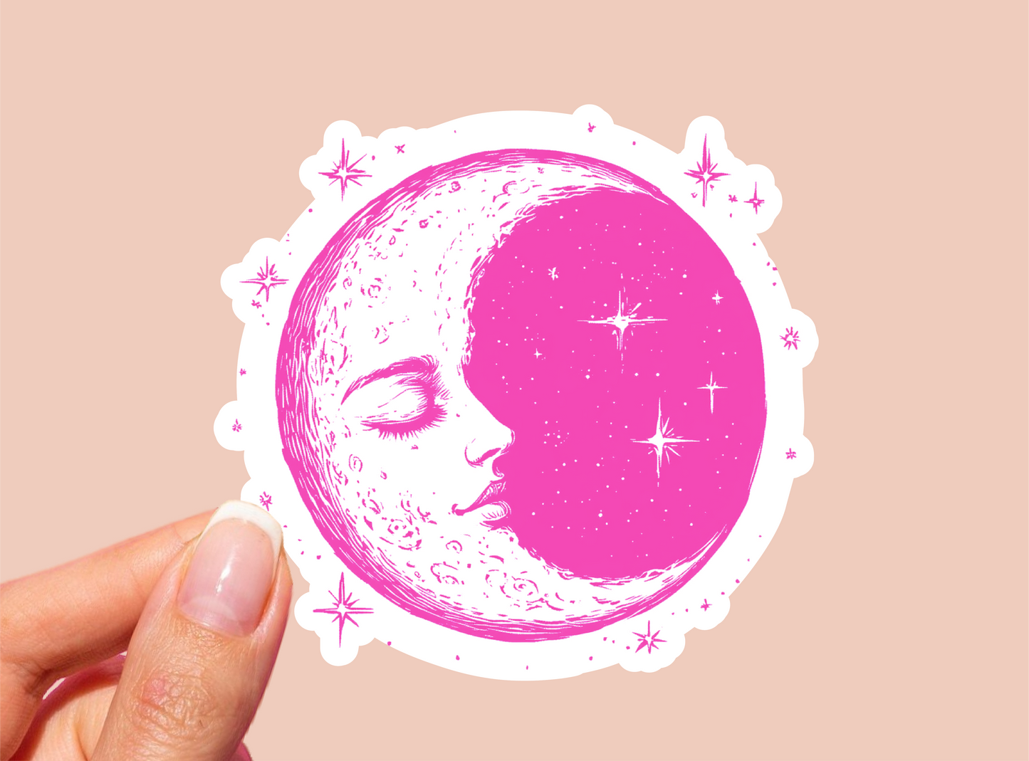 Moon Vinyl Die Cut Sticker