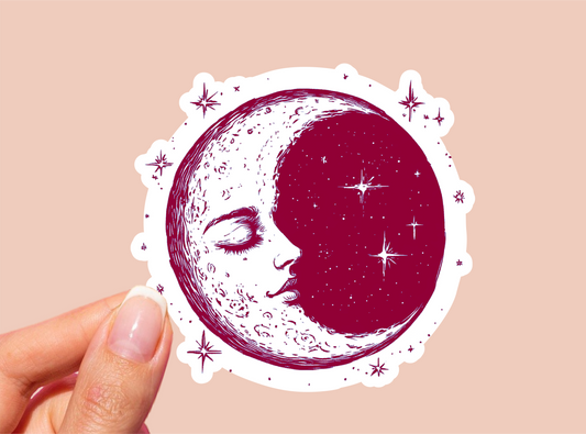 Moon Vinyl Die Cut Sticker