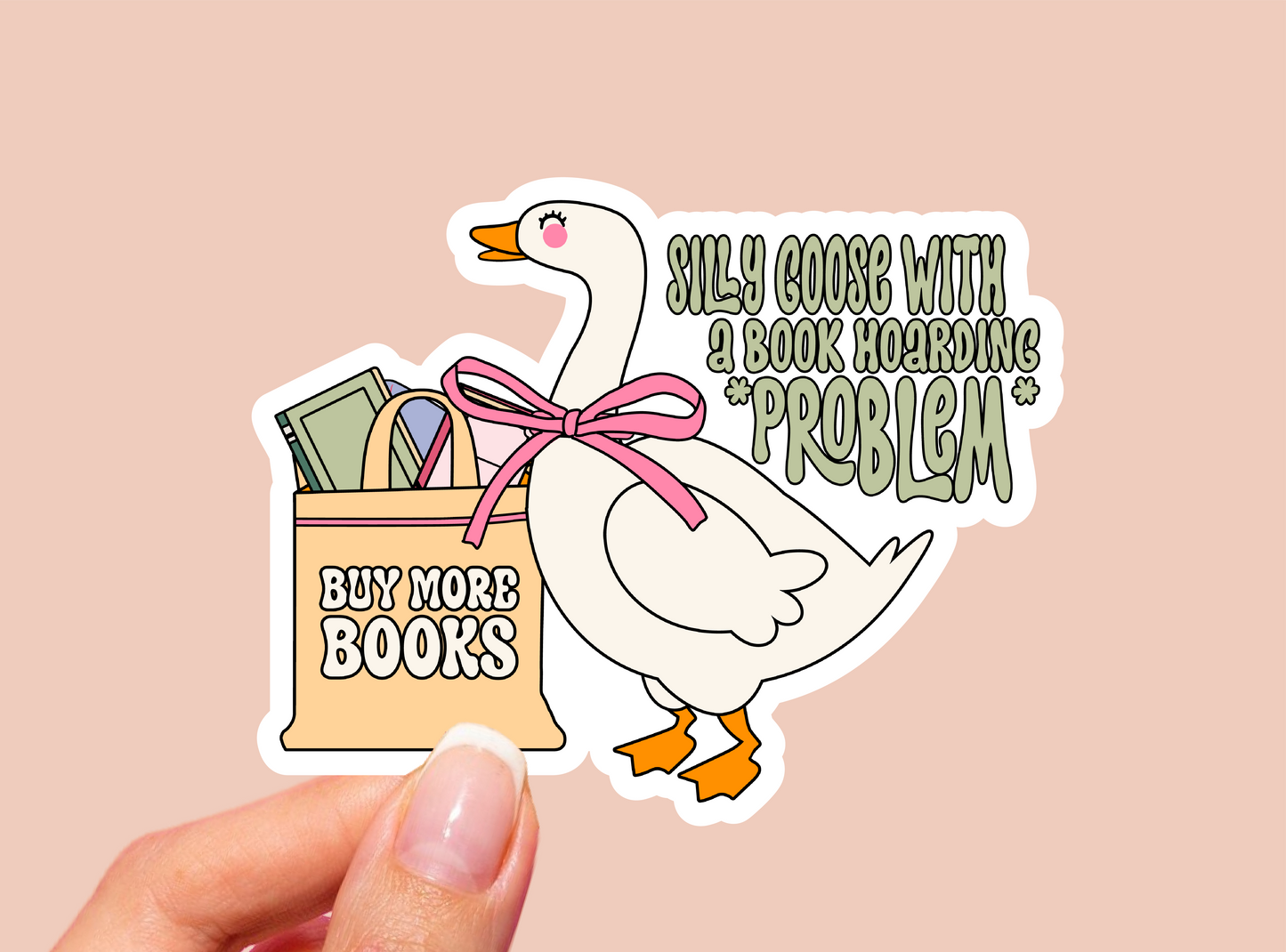 Buy More Books Goose Vinyl Die Cut Sticker