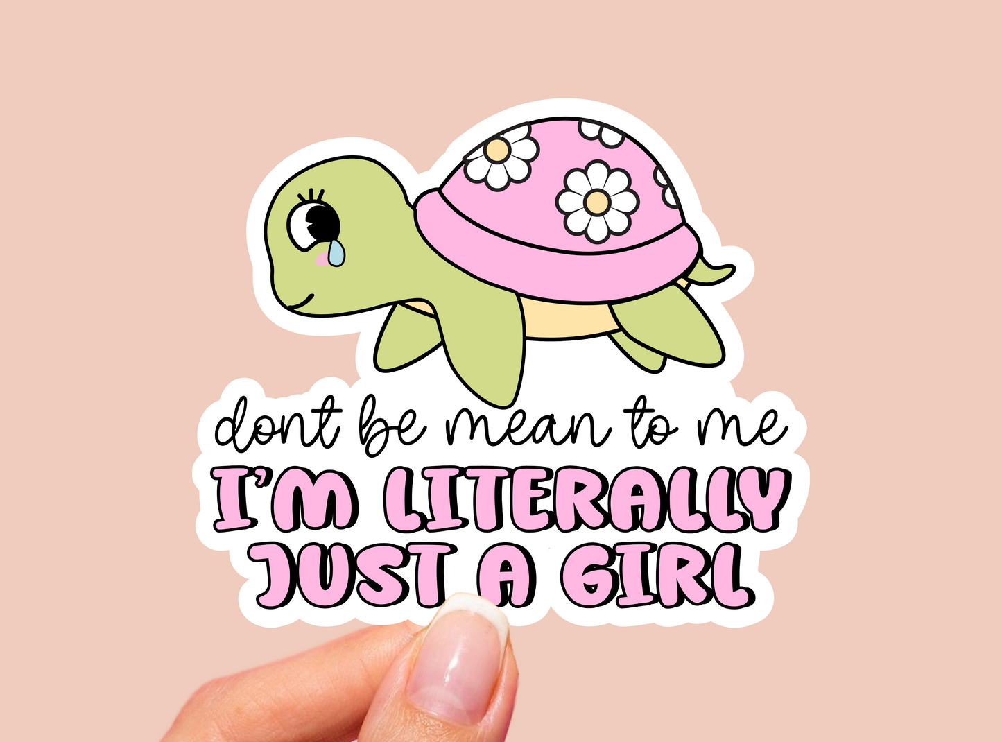 Just A Girl Turtle Vinyl Die Cut Sticker