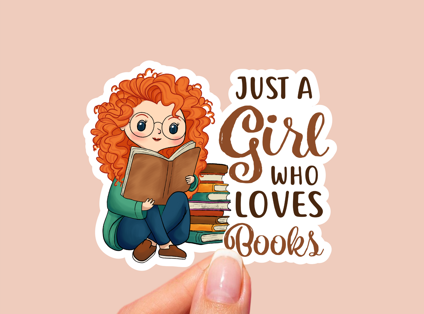 Bookish Girl Vinyl Die Cut Sticker