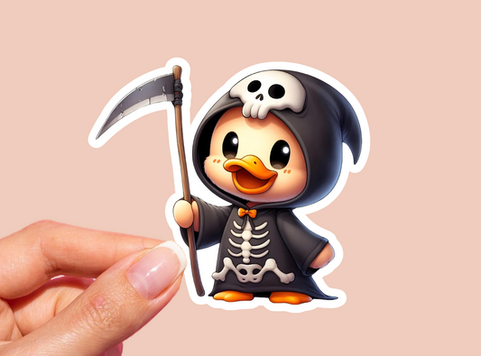 Grim Reaper Duckie Vinyl Die Cut Sticker