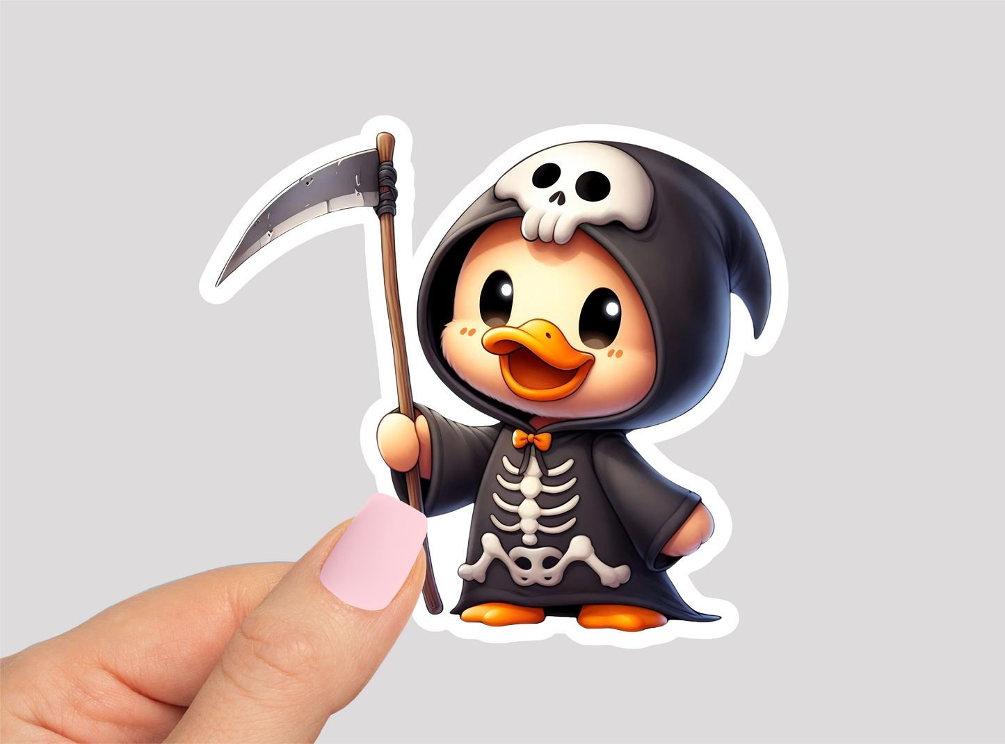 Grim Reaper Duckie Vinyl Die Cut Sticker