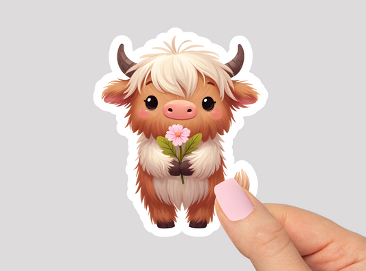 Highland Cow Vinyl Die Cut Sticker