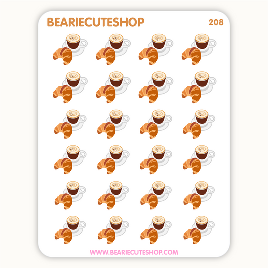 Coffee & Croissant Planner Stickers